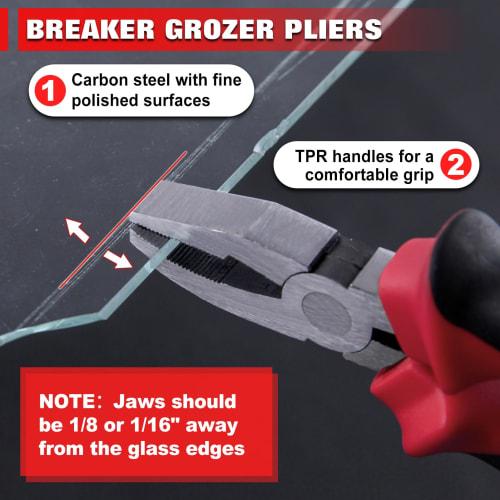 LEONTOOL 9-Piece Tile Nippers, Glass Tile Nippers, Glass Nibbling Pliers Set, Glass Lathe, Running Pliers, Tile Nippers, Mosaic Tile Cutting, Glass Cu