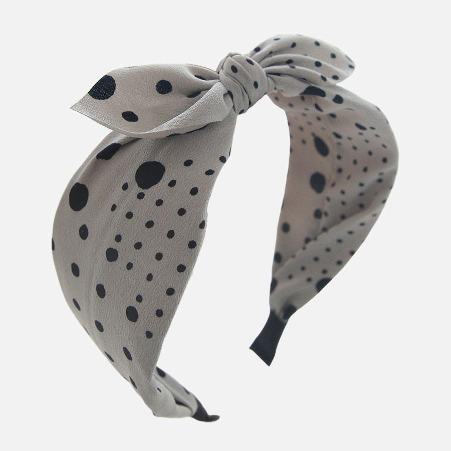 Jlauren Vintage Dot Fabric Ribbon Hairband H01563