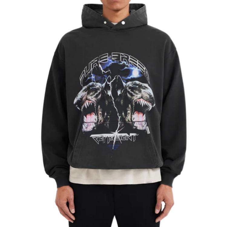 REPRESENT Sweatshirts Men's Black Hooded Moderate Regular M04062-03
