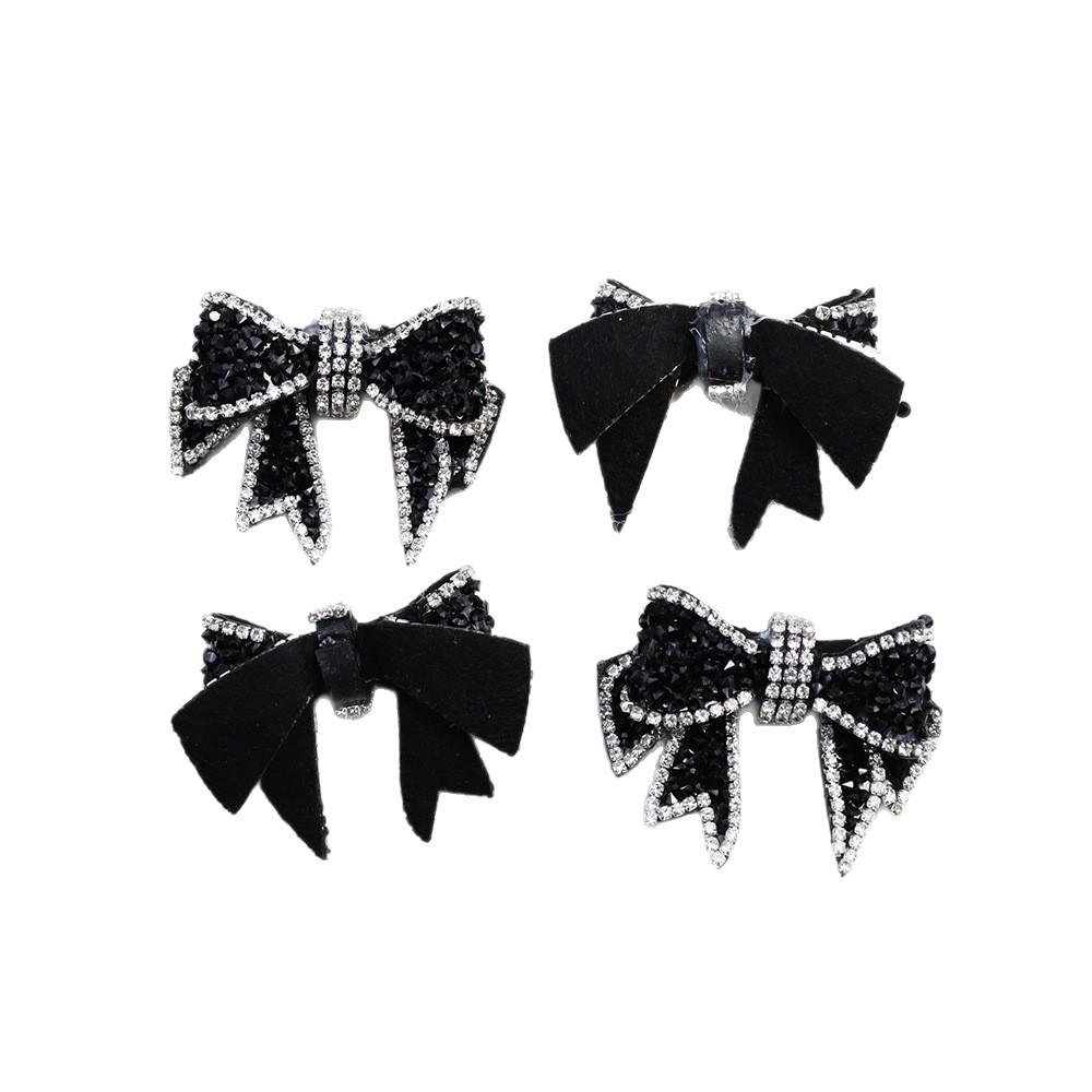 Rhinestone Bow Cotton Flower Applique for Clothes, Shoes, Bags, Boxes, and DIY Accessories