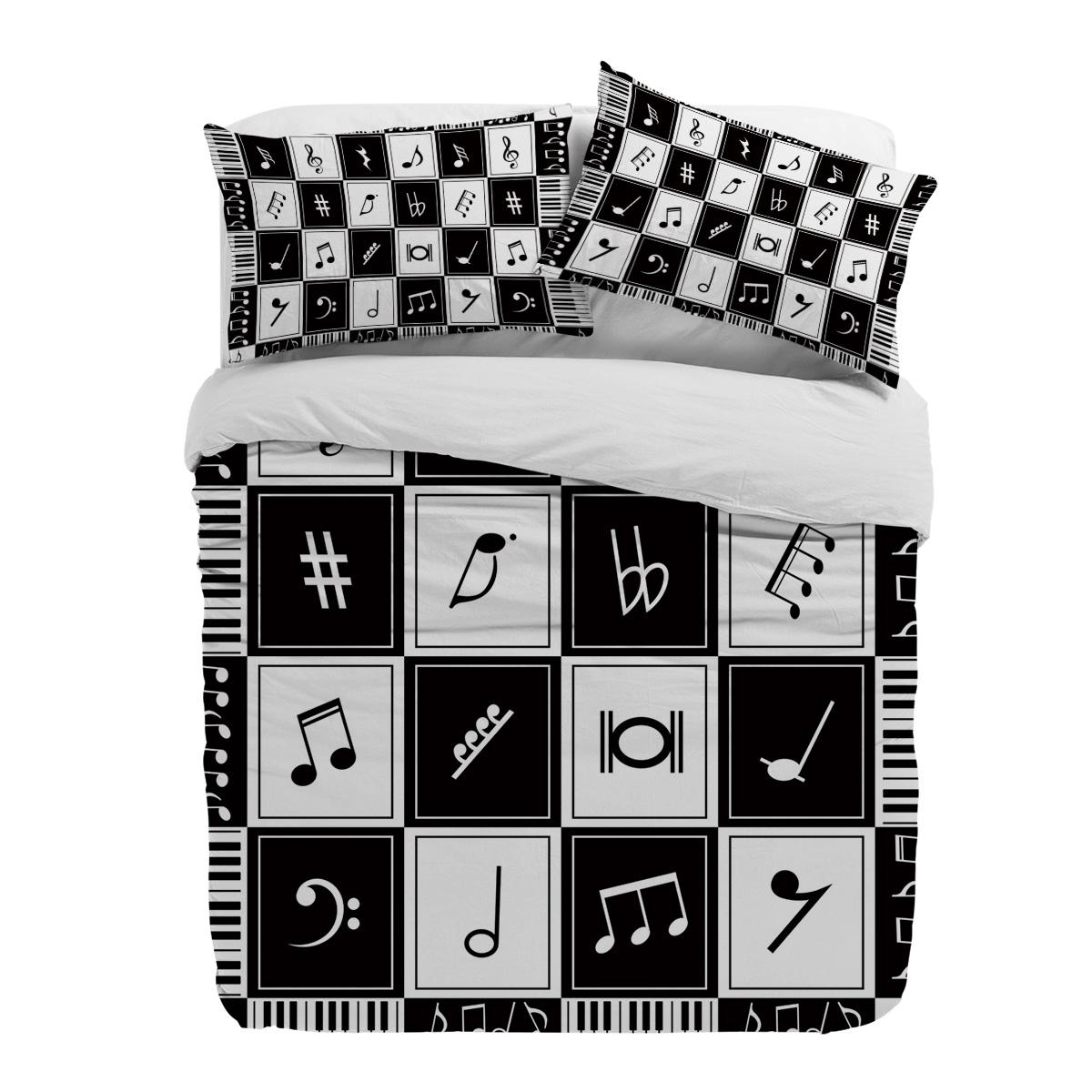 

Муск Клавиши Пианино Черный Белый Пододеяльник Комплект Постельного Белья Постельные Принадлежности Домашний Текстиль Покрывало Наволочки Спальня Комплект Двуспального Постельного Белья Без Простыни EU single(135x200cm)