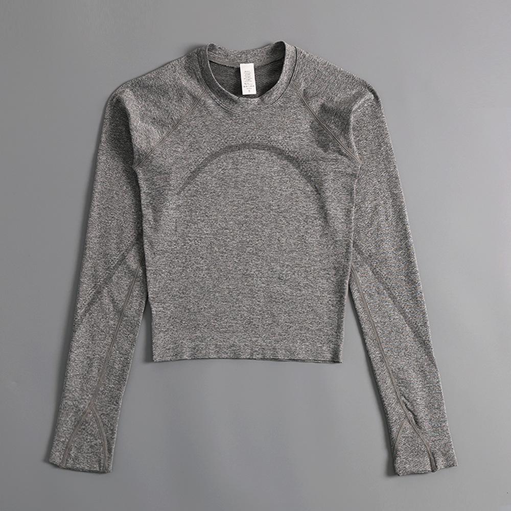 

Бесшовный быстросохнущий топ с длинным рукавом для пилатеса и йоги S (Recommended under 95 jin)