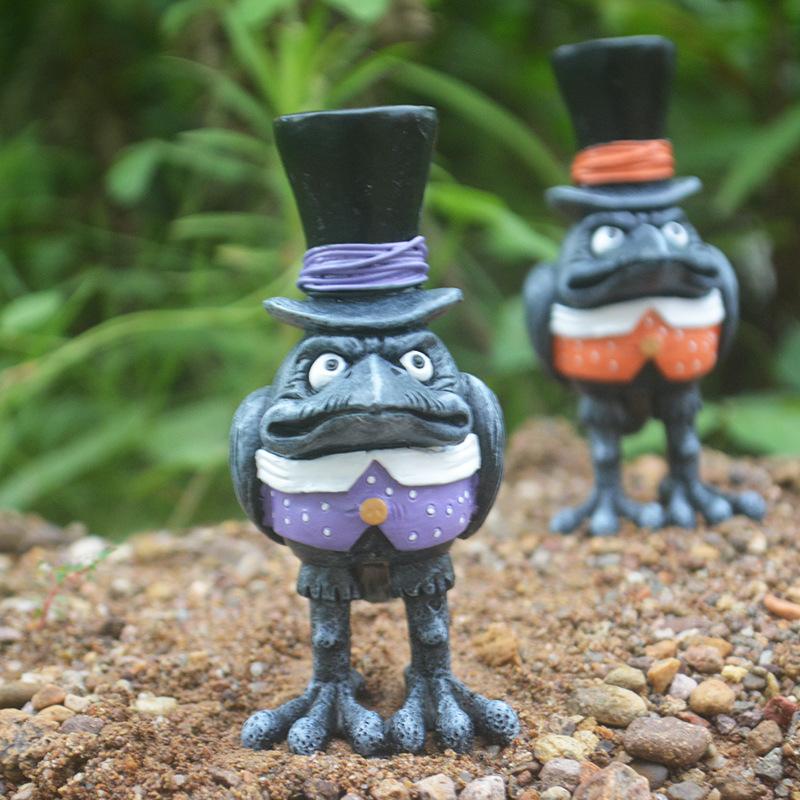 Ornaments Garden Patio Decorations Halloween Crow Statue Ornament Resin Crafts