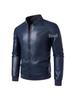 Men's PU Leather Jacket with Stand Collar - Korean Style for Autumn/Winter Casual Wear