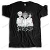 Men Cotton T Shirt Summer Brand Black Tshirt Classic The Promised Neverland Fashion Unisex High Quality Teeshirt Euro Size