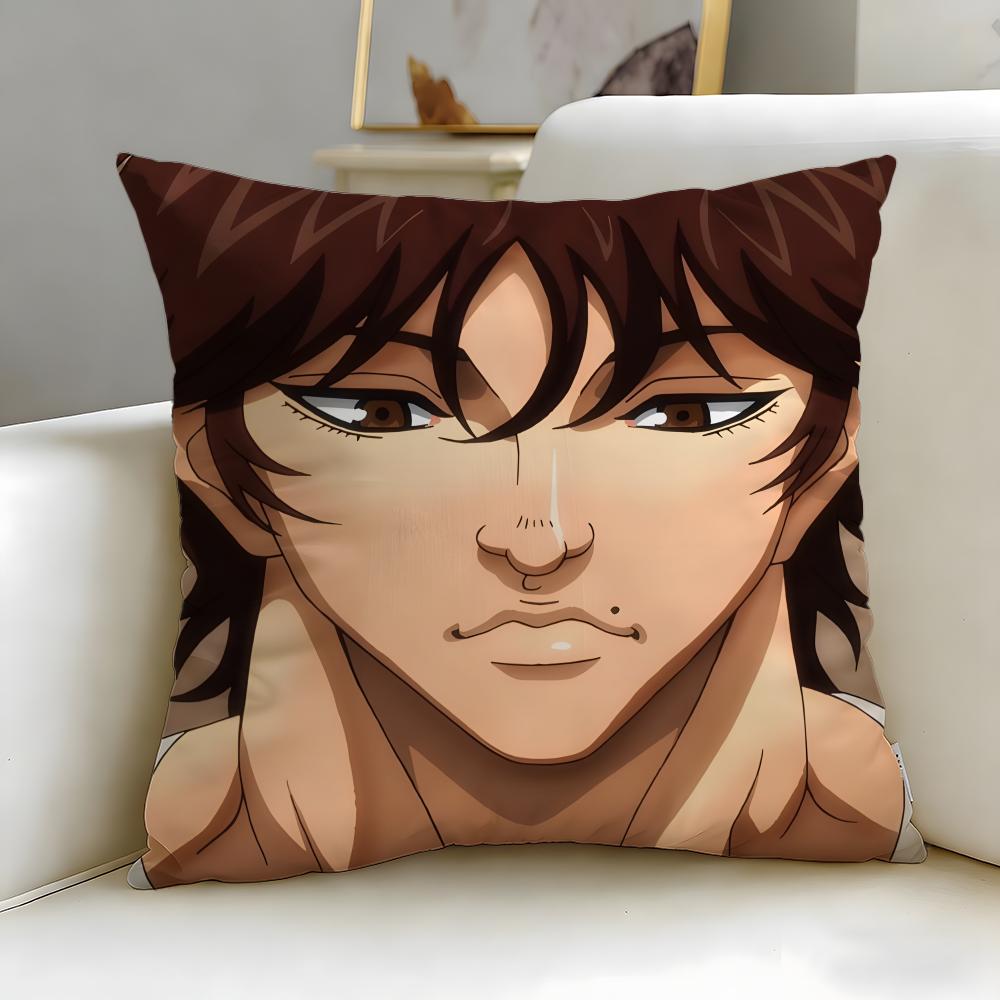 Popular Anime Baki the Grappler Cushion Cover Soft EasyWash Pillow Case Versatile for Couch Bed Travel and Office