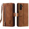 Shockproof PU Leather Phone Case for Samsung Galaxy A34 5G,Zipper Pocket Design Stand Anti-Scratch Protective Cover with 9 Card Slots