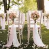10PCS/set Chair Veil,Outdoor Church Wedding Chair Back Decor,Pearl Chiffon Hall Decoration,Birthday Wedding Party Supplie