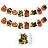 Vintage Halloween Paper Banner Retro Pumpkin Black Cat Haunted House Garland For Home Wall Mantel Fireplace Party Decorations