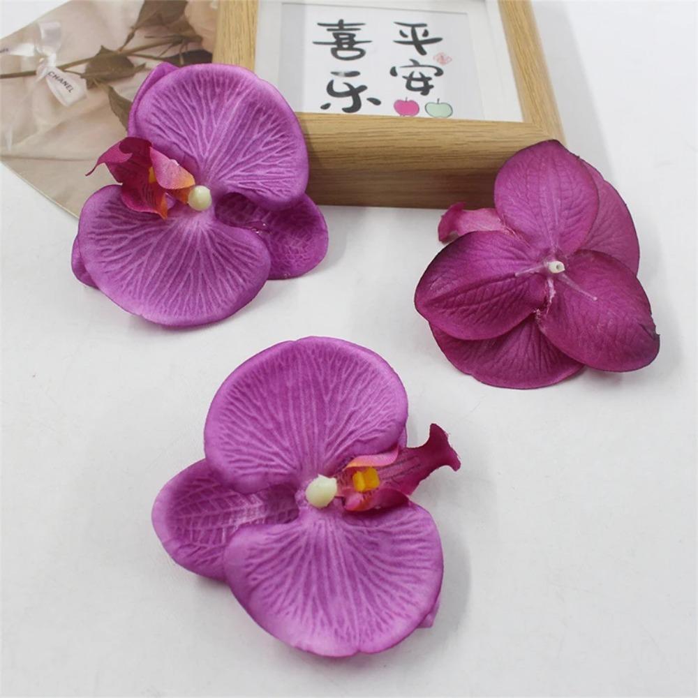 Artificial Silk Butterfly Orchid Flower Head DIY Craft Production Party Photography Props Bridal Gift Wedding Bouquet Decoration