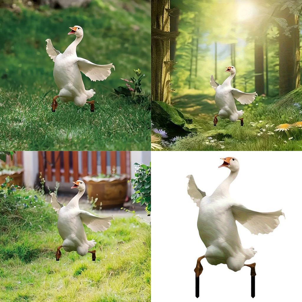 Funktionale Gartenstecker in Gänseform, Gänsefiguren, Gartenstecker aus Acryl zur Osterdekoration im Außenbereich