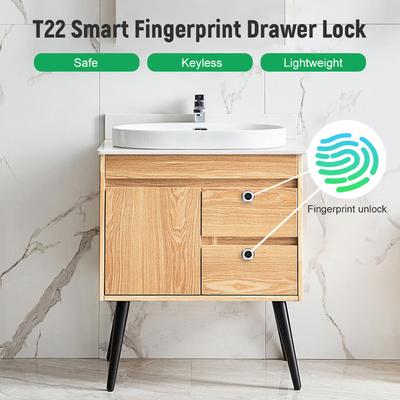 T22 Smart Fingerprint Lock Electronic Drawer Lock Keyless Biometric Cabinet Lock USB Rechargeable