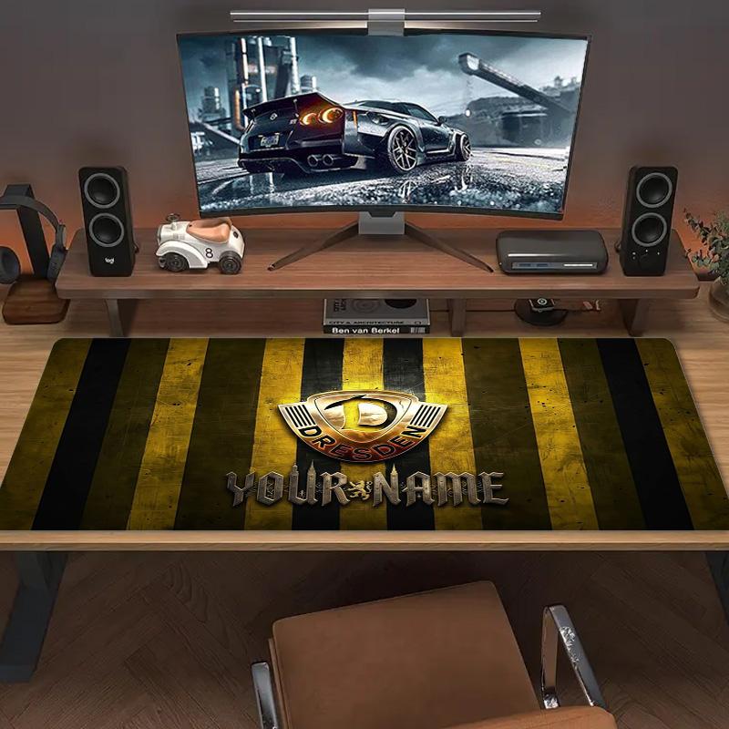 Dynamo Dresden Custom Name Large Size Mouse Pad Large Gaming Table Cushion Non-slip Laptop Tablet Big Mousepad XXL Mat Mini PC Playmat With Lock Edge