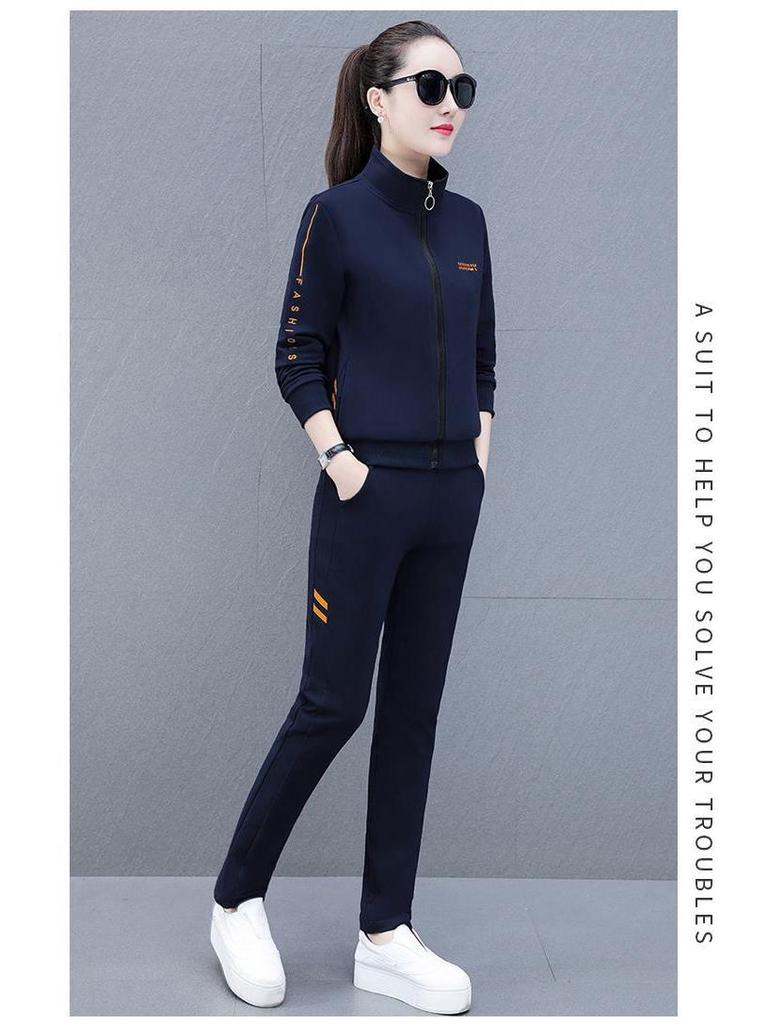 Woodpecker Women's Fleece-Lined Sportswear Set - 2025 New Style for Spring To Autumn, Perfect for Middle-Aged Mothers.