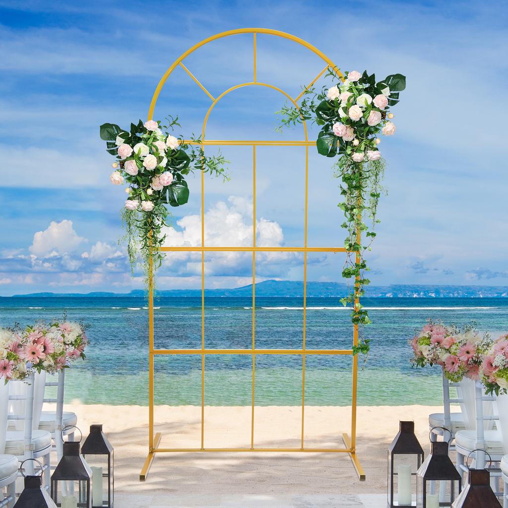 Bymaocar 6.6×3.3ft Metal Arch Stand, Garden Arbor Frame Backdrop Stand,Balloon Flower Stand for Wedding Party Stable and Durable