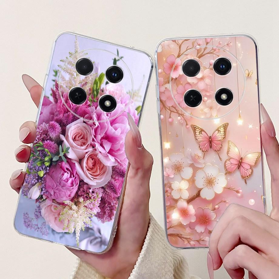 For Huawei Nova 13i / Nova 12i 4G Back Cover Girly Fashion Flower Butterfly Painting Case Soft TPU Clear Slim Silicone Fundas