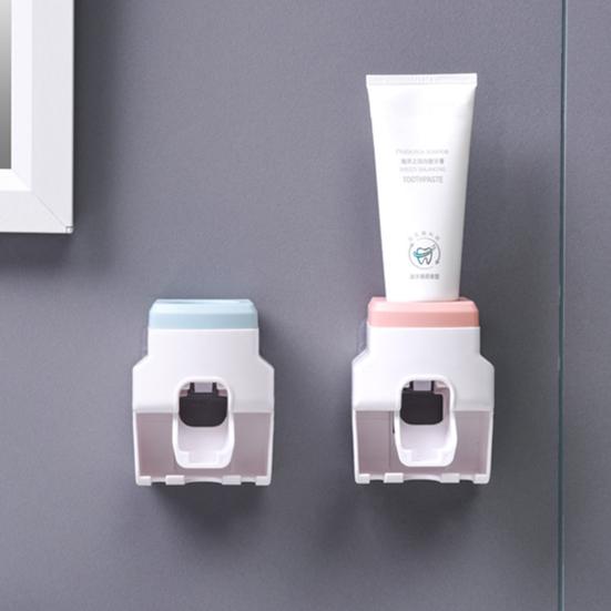 Automatic Toothpaste Dispenser Set Easy To Install Wall-Mounted Toothpaste Squeezer with Toothbrush Holder Bathroom Accessories