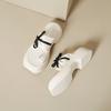 Retro Thick-bottomed Cool Slippers Wear Summer New Fashion Bow One-word Drag Fairy Wind Cover Toe Roman Slippers Girl