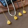 Elegant Chinese Style Gold Pendant Necklace: Exquisite, Versatile Sweater Chain & Luxury Accessory