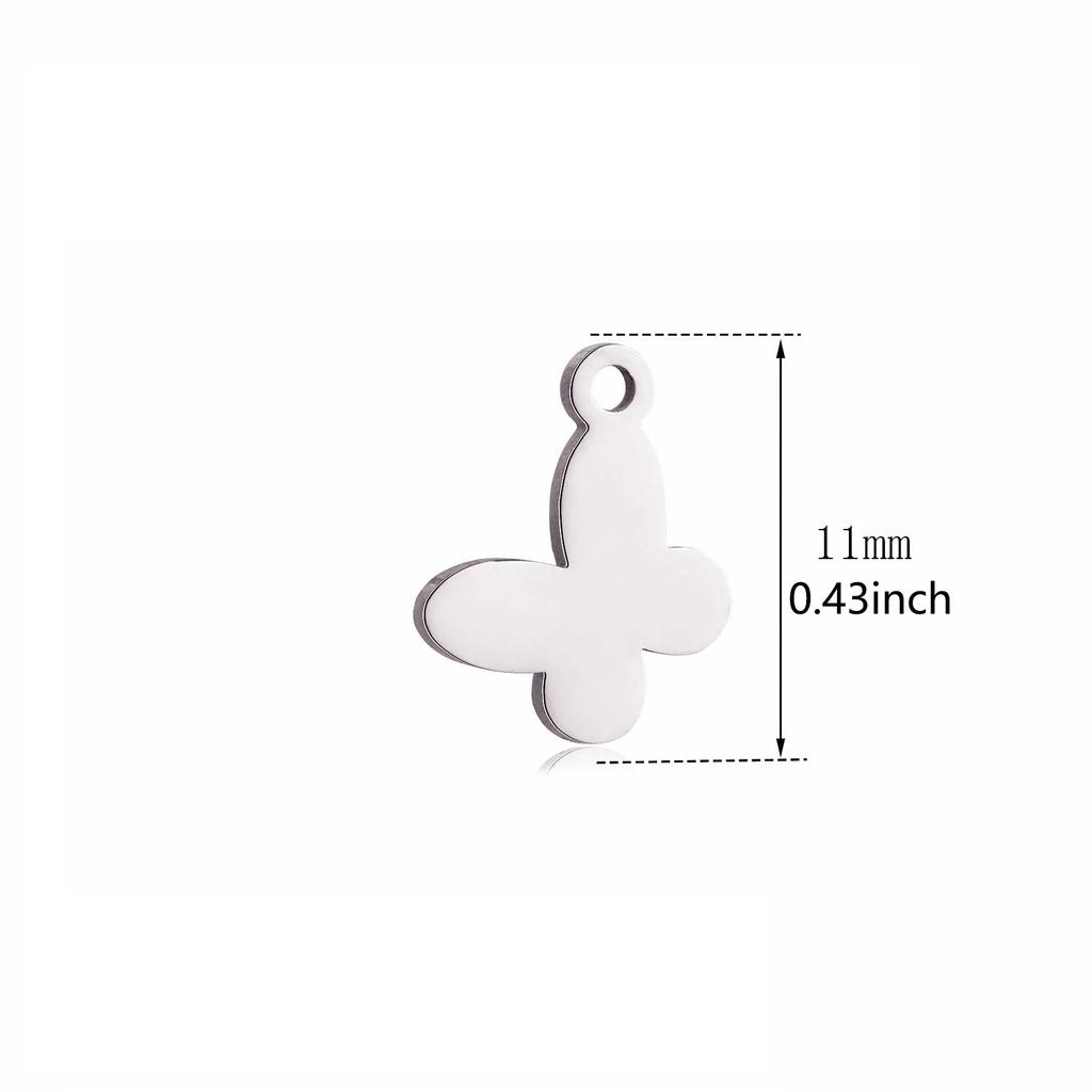 1pc Mini Star Moon Charms For Making Necklace Bracelet Pendants Findings stainless steel Flower Love Charm DIY Handmade Jewelry