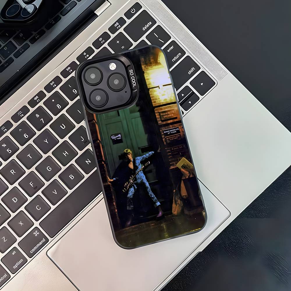 

D-David Cool B-bowie Phone Case For iPhone 17,16,15,14,13,12,11,Pro,XS,Max,Plus,Mini,SE4,E Black Matte Shockproof Cover iPhoneXR