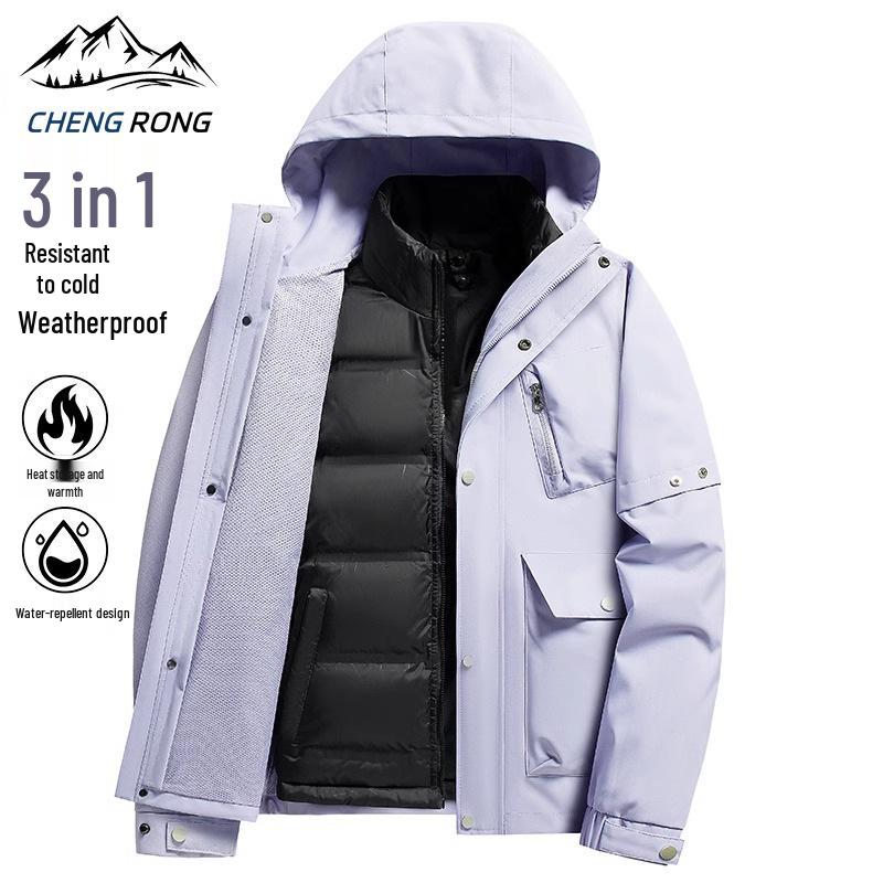 

HJCAMEL Outdoor 3-in-1 Detachable Down Liner Storm Jacket for Autumn/Winter 5XL