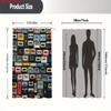 Retro Cassette Tape Shower Curtain Colorful Audio Tape Pattern 2D Digital Print Polyester Bath Curtain With Hooks