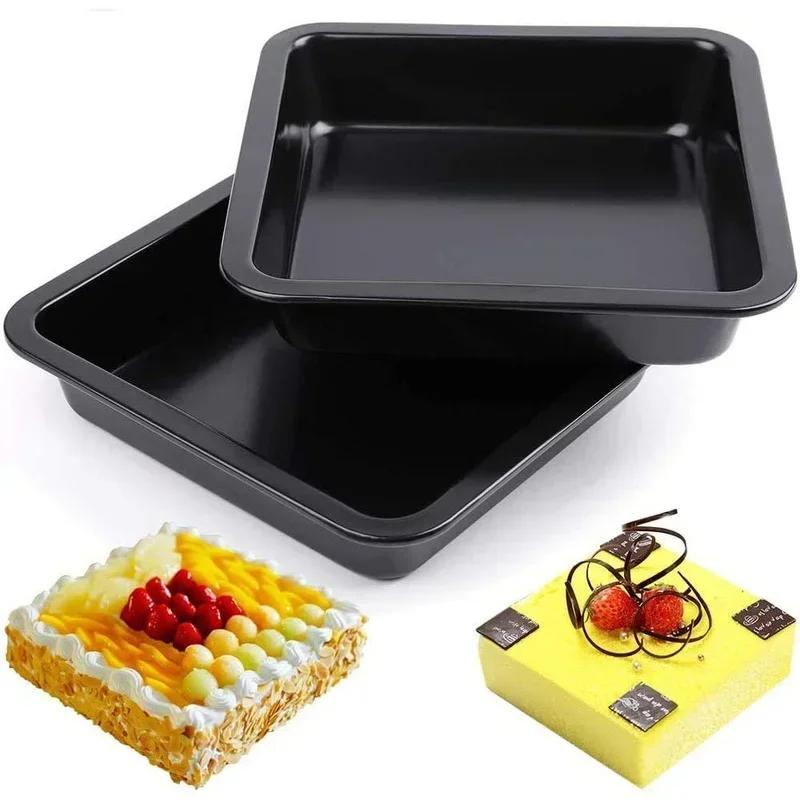 Square Cake Pan, Metal Bread Baking Mold, Microwave Oven Baking Tray, Bakeware Kitchen Accessories Tool, 1PC Nonstick Pans