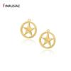Wholesale 14K Gold Plated Brass Metal Small Cute Charms Heart / Star / Square Tags Pendants Accessories For Jewelry Making
