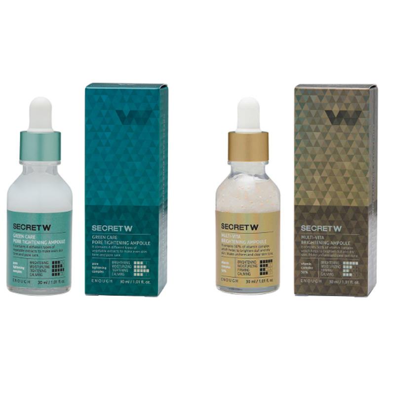 ENOUGH 5 types de secrets avec série d'ampoules pour éclaircir/carming/peptide/hyaluronique/soin des pores 30 ml (20 Options)