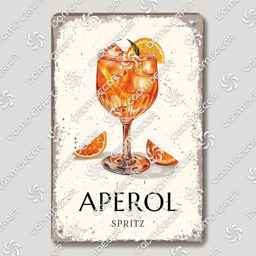 Vintage Drink Metal Tin Sign Wall Decor Mojito Margarita Aperol Spritz Negroni Limoncello  Perfect for Bar Pub Club