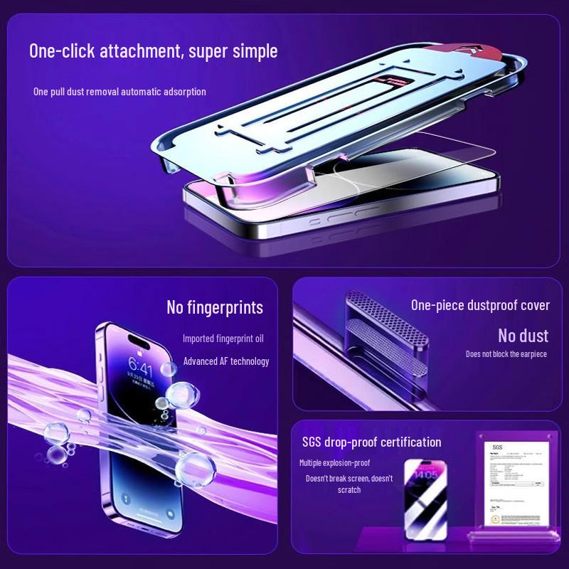 Apple iPhone 12-17 Tempered Anti-Peep, Dust-Free, High-Definition Blue Light Screen Protector Film