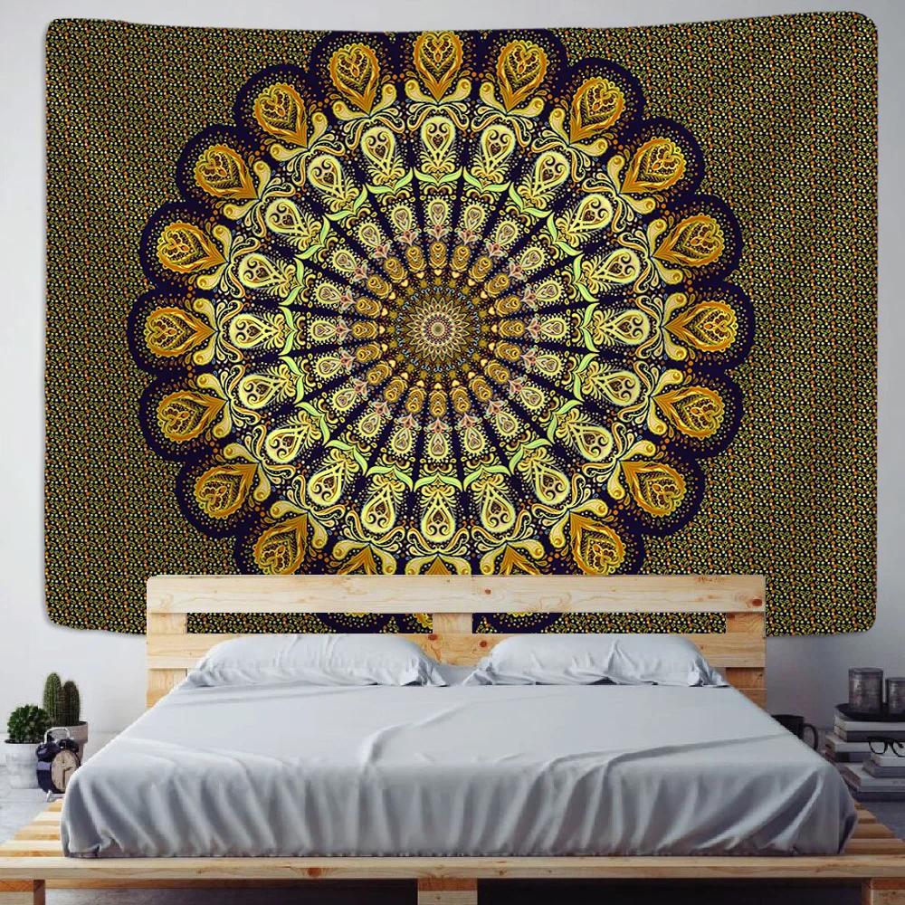 Mandala Tapestry Wall Hanging Boho Decor Wall Cloth Tapestries Psychedelic Hippie Night Moon Tapestry Mandala Wall Carpet