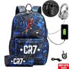 Star Peripheral Printing Cr7 Schoolbag Leisure Travel Multi-Functional Backpack Student Pencil Case Two-Piece Set