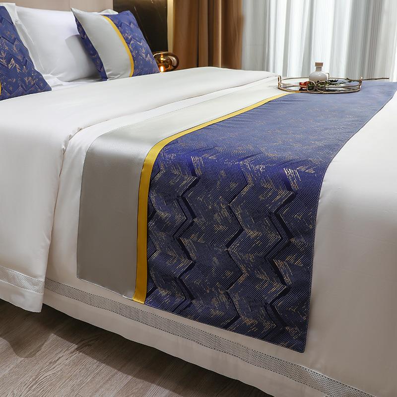 Hotel Bed Runner Wave Pattern Geometric Art Creative Design Home Homestay Bed Cover Universal Bedding Durable and Dirt Resistant
