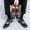 Large Size Pointed European Station Leather Shoes Fashion Brock Versatile Men's Casual Dress Leather Shoes