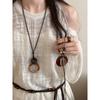 New Chinese Zen Ring Necklace for Women New Retro Chinese Style Long Pendant Sweater Chain Versatile Accessories
