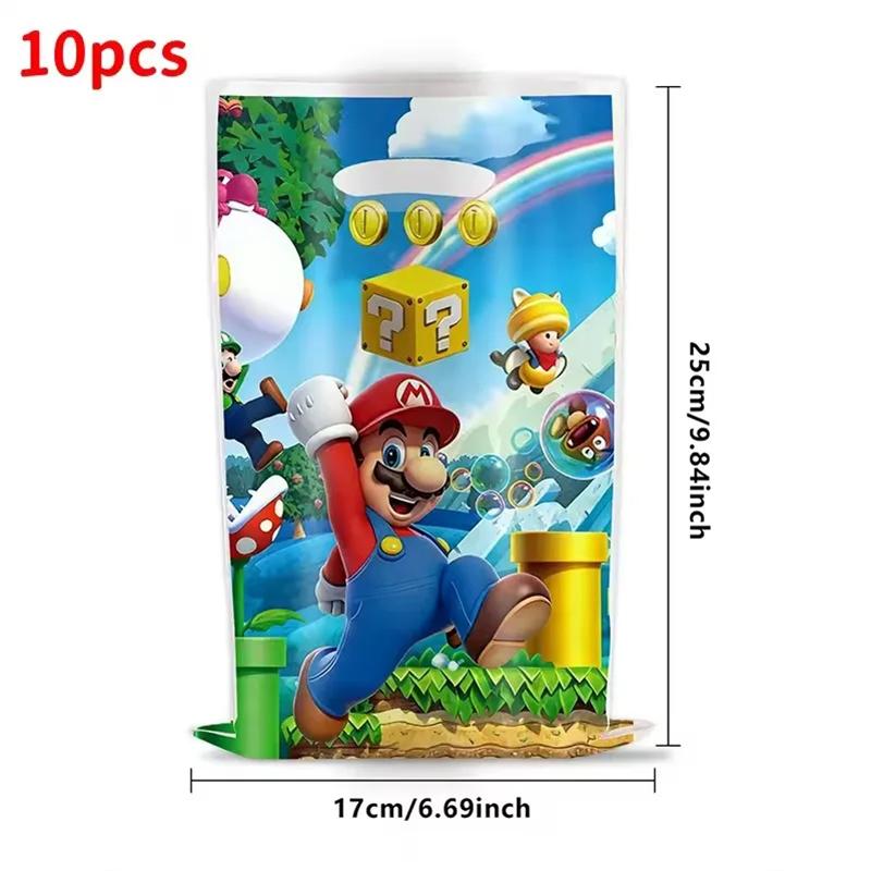 Anime Cartoon Mario Birthday Party Decoration, Super Mario Bros Disposable Tableware Tablecloth Banner Napkin Party Supplies