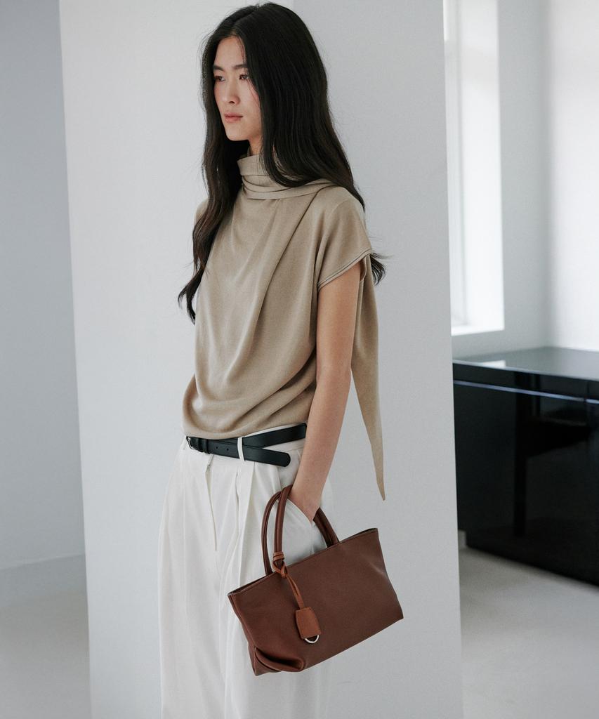 Bemymood Plie Tote Bag - Cognac Brown