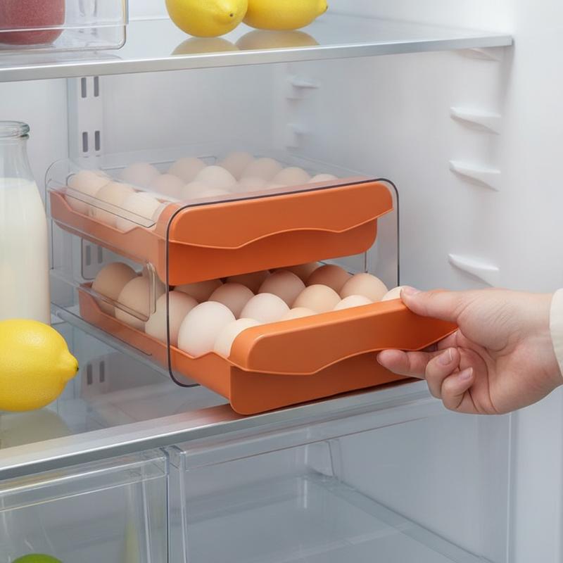 Transparent Egg Storage Container With Food Grade Material And 32 Egg Capacity Perfect For Kitchen Refrigerator Use