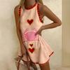2025 European & American Printed Linen Sleeveless Mini Dress for Women