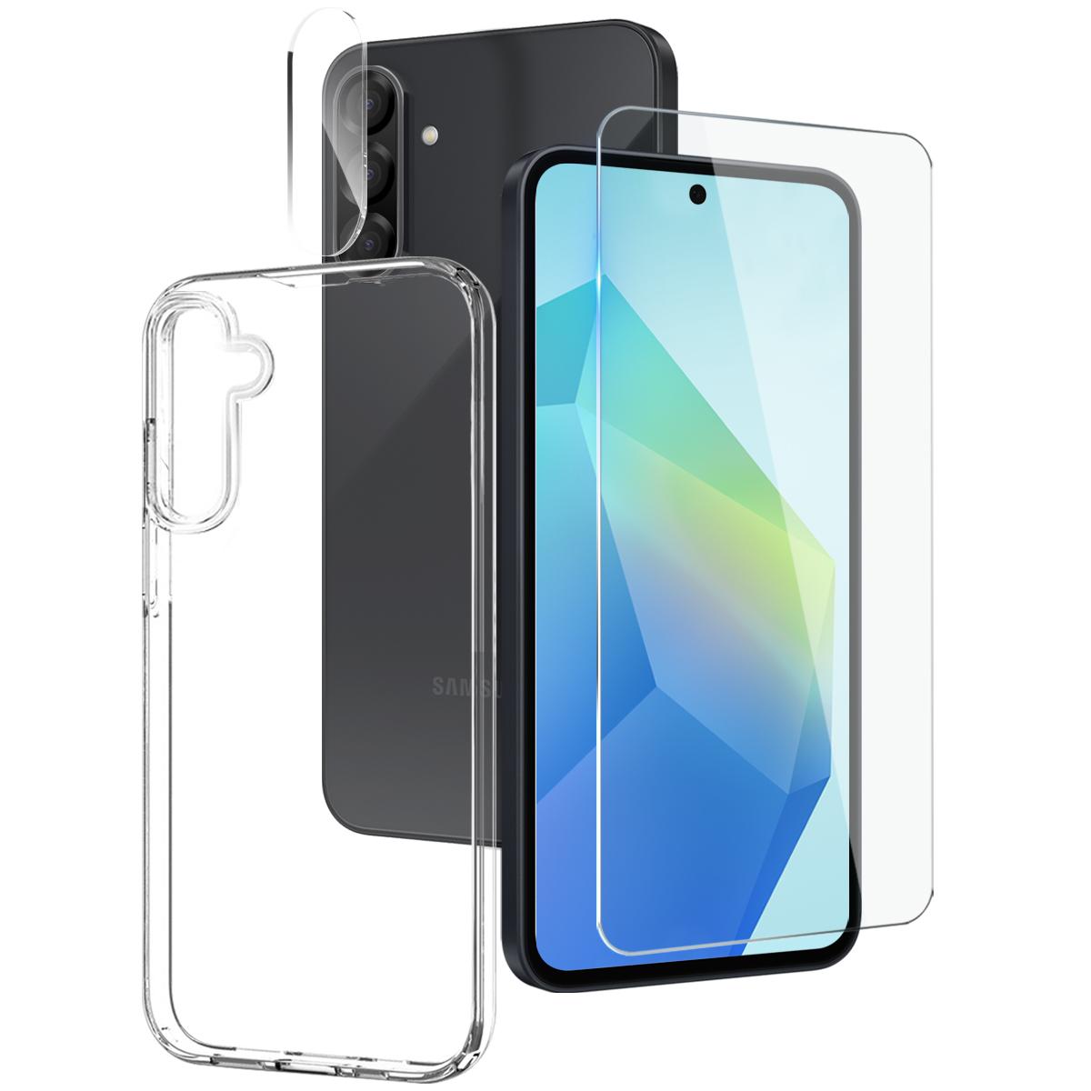

For Samsung Galaxy A56 5G/A36 5G TPU Phone Case Set with Front Screen Protector+Lens Film Style A