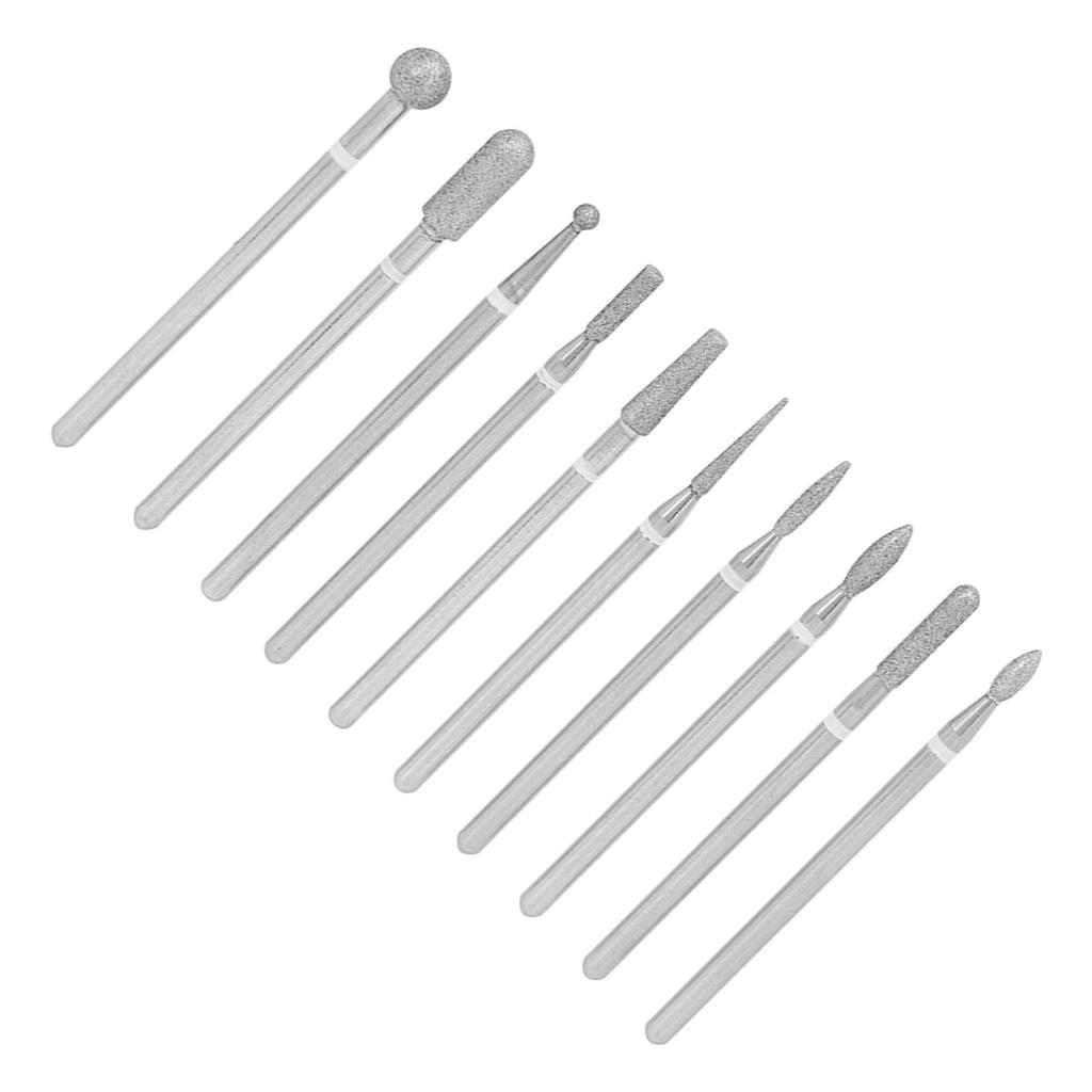 10 Stück Professionelles Schmirgel Nagelbohrer Set Heimsalon Anfänger Nagelhautentferner Bits Nagelkunst Werkzeug