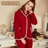 [Verschiedene Stile] Kompound-Imitations-Lammwoll-Pyjama Winter Samt Verdickt Pelz Integrierte Loungewear Hellrot