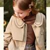 Trench elegant pentru fete, Palton casual kaki pentru copii toamna