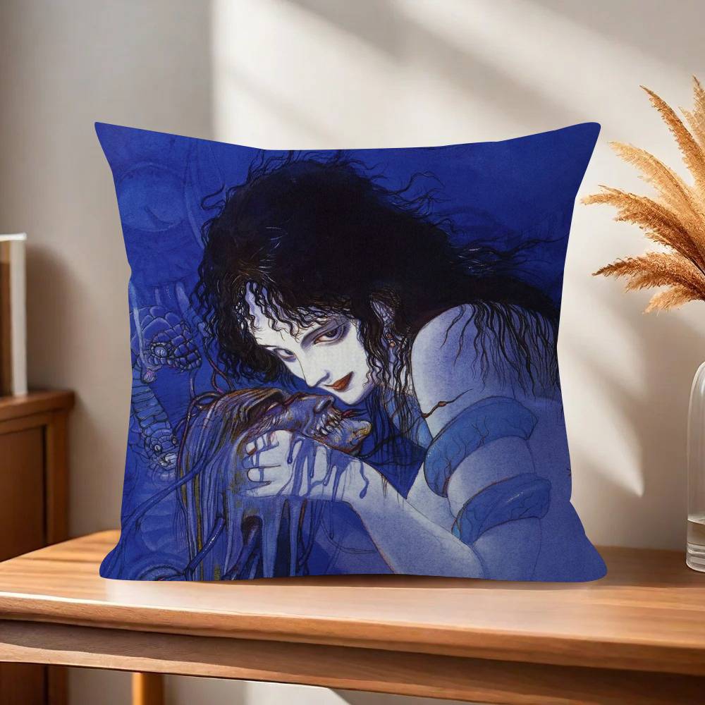Painting YYoshitaka Amano Art   Pillow Gift Home Office Decoration Bedroom Sofa Car Cushion Cover case 45x45