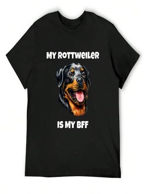 Mein Rottweiler Ist Mein BFF T-Shirt Custom Oversize T-Shirts Mann Basketball Grafik-T-Shirts Hippie Kleidung Herren T-Shirts