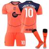 Teens Kids Adults Custome Name Football Kits 25/26 Barça 2nd Away #10 LAMINE YAMAL Sport Training Jersey Set with Socks