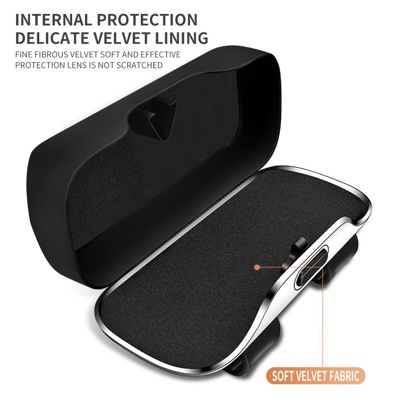 Multifunction Car Glasses Box Portable Car Sunglasses Holder Car Driving Glasses Holder Press Switch Eyeglass Case Sun Visor