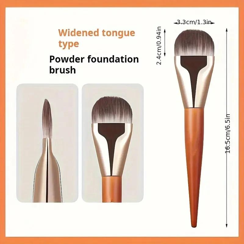 Ultra-Thin Foundation Brushes Flat and Angled Flawless Concealer Brush Wooden Handle Soft Hair Thin Face Contour Makeup Brushes